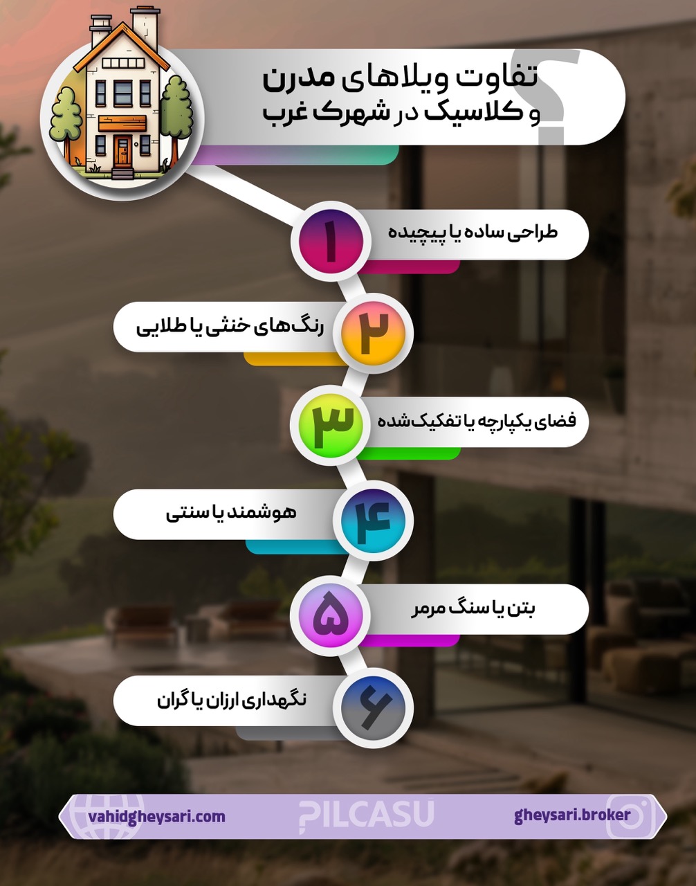 تفاوت ویلاهای مدرن و کلاسیک در شهرک غرب